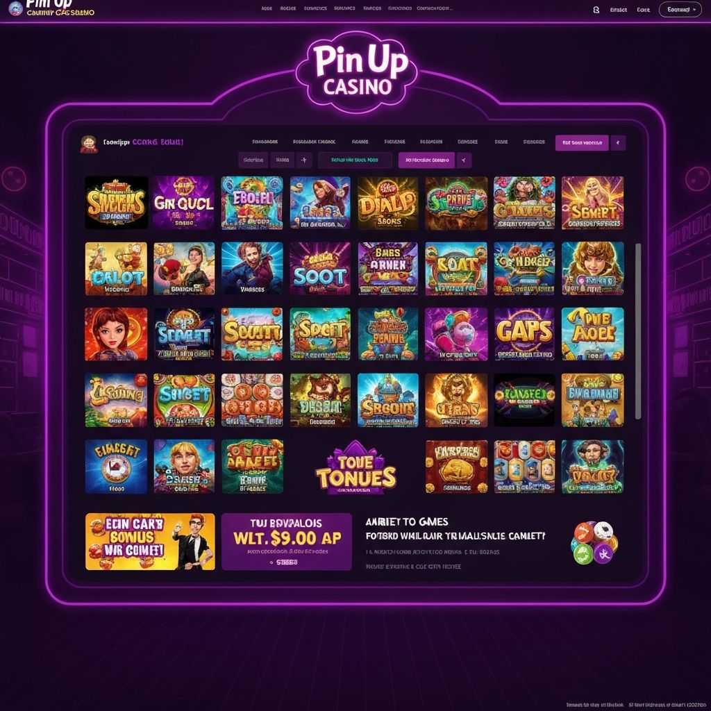 Pin Up Casino лобби — слоттар бөлімі
